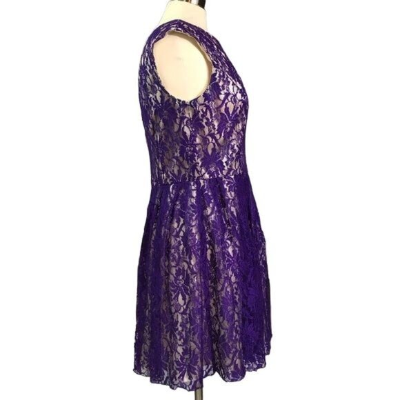 Sean Collection 10 lace overlay dress purple - Picture 5 of 7